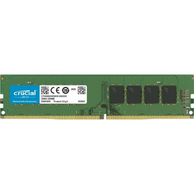 Memoria Crucial 8GB DDR4, 2666 MHz, PC4-21300, UDIMM, CL-19, 1.2V
