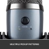 Microfono Profesional Logitech Blue Yeti Nano Condensador Multi-Pattern USB - PC, Mac, gris