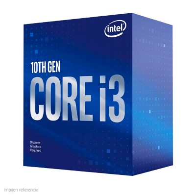Procesador Intel Core i3-10100F, 3.60 GHz, 6 MB Caché L3, LGA1200, 65W, 14 nm.