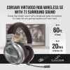 Auriculares Gaming Corsair VIRTUOSO RGB WIRELESS SE Espresso, micrófono, 3.5mm, USB, Marron. PC, PS4, PS5