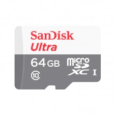 Memoria Flash SanDisk Ultra microSDHC, UHS-I, Class10, 64GB, incluye adaptador SD.