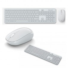 Kit Teclado y Mouse inalámbrico Microsoft Bluetooth Desktop, Receptor USB, Glaciar, 2.4GHz.