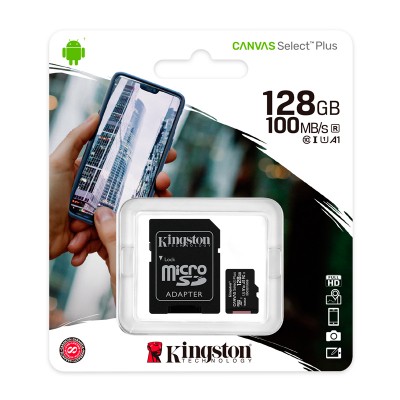 Memoria micro-SD Kingston Canvas Select, 128GB, UHS-I Speed Class 1 (U1), con Adaptador SD