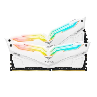 Memoria TG T-Force Night Hawk RGB, Kit 16GB (2x8GB), DDR4-3600MHz, Blanco