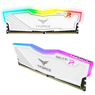 Memoria T-Force Delta RGB, 8GB, DDR4, 3200 MHz, CL-16, 1.35v - White