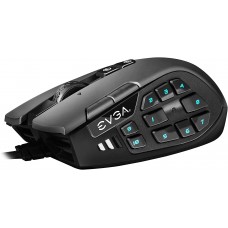 Mouse Gamer EVGA X15 MMO, USB, 8k, negro, 16k dpi, 5 perfiles, 20 botones