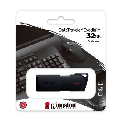 Memoria Flash USB Kingston DataTraveler Exodia M 32GB, USB 3.2, Negro