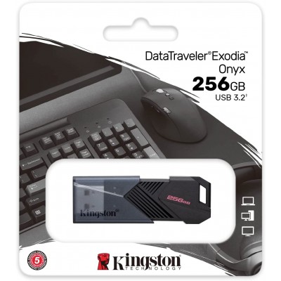 Memoria Flash USB Kingston DataTraveler Exodia Onyx, 256GB, USB 3.2 Gen 1