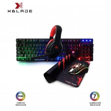 Teclado Xblade Gaming + Mouse + Audifono + Pad DEMOLISHER KMHP370