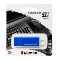 Memoria Flash USB Kingston DataTraveler Exodia, 32GB, USB 3.2 Gen 1, Azul