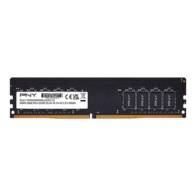 Memoria PNY 16GB Performance DDR4 2666 MHz, PC4-21300, DIMM, CL19, 1.2V, 288-Pines