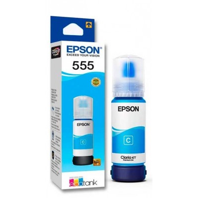 Botella de tinta EPSON T555 Cian, 70ml, 6800 páginas