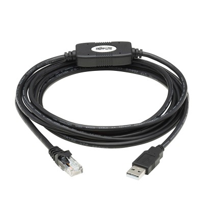 Cable de consola Tripp-lite rollover de USB-A a RJ45 (M/M), compatible con Cisco, 250 Kbps, 3 m (10 pies), negro