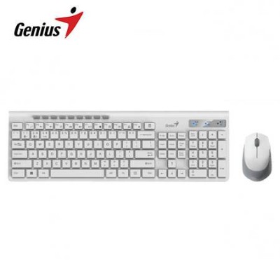 Teclado Genius + Mouse Slimstar 8230 Wireless, Bluetooth Multimedia White
