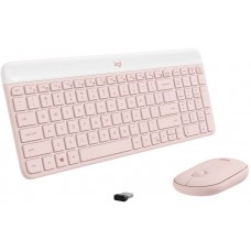 Teclado Logitech + Mouse MK470, Wireless Slim USB Rosado Inglés - 920011312