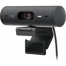 Camara Web Logitech Brio 500 Full HD 1080p, Encuadre Automático, Black