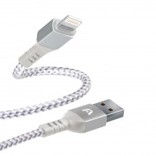 Cable Lightning A USB 2.0 Nylon Trenzado Dura Form Argomtech 1.8M/6FT, Blanco, ARG-CB-0023WT