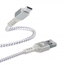 Cable Tipo-c a USB 2.0 Nylon Trenzado Dura Form Argomtech 1.8M/6FT, Blanco, ARG-CB-0025WT