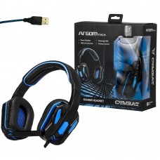 Auricular Argomtech Gaming - Combat, C/microfono, USB 2.0, Negro/Azul ARG-HS-2845BK