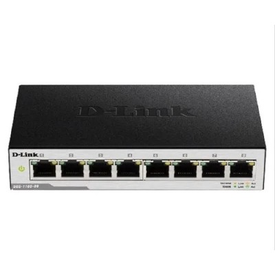Switch D-Link DGS-1100-08P, Capa 2, 8 puertos RJ-45 LAN GbE, PoE, Auto MDI/MDIX.