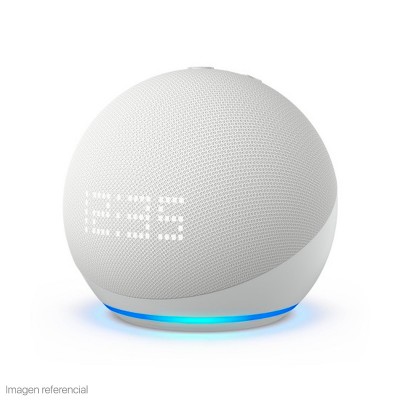 Echo Dot 5ta Gen 2022 con reloj, Parlante Inteligente con Alexa,  Glacier White (Blanco)