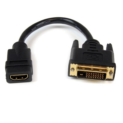Adaptador Startech de 20cm HDMI a DVI, DVI-D Macho, HDMI Hembra