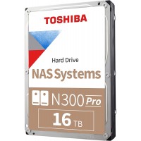 Disco duro Toshiba N300 PRO, 16TB NAS, SATA 6.0Gb/s, 7200rpm, 512MB Cache, 3.5"