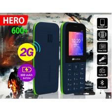 Celular Bmobile Hero 600+, 2G, 1.8", 600 Mah, Azul Con Franja Verde