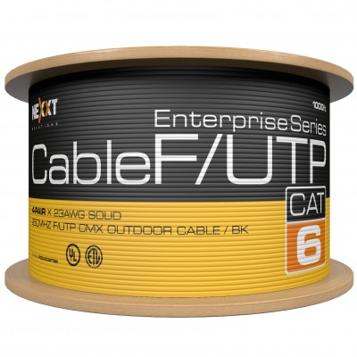 Cable F/UTP Cat6 NEXXT en Bobina tipo CMX, Planta externa - Negro