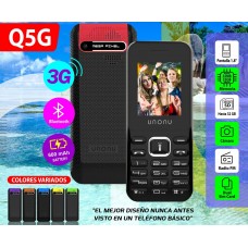 Celular UNONU Q5G, 3G, 1.8", 600 Mah, Rojo