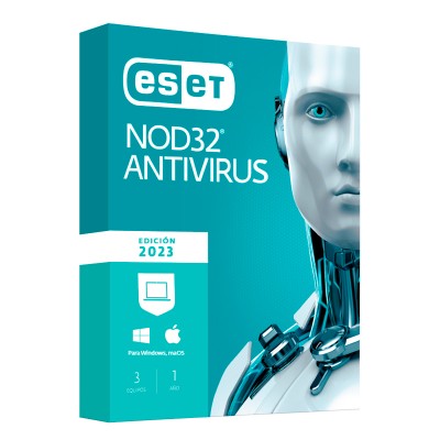 Software Eset NOD32 Anti-Virus Edicion 2023 para 3 PCs, 1 año.