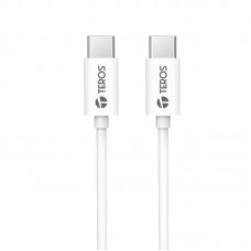 Cable USB Teros TE-70209W, Tipo C - Tipo C, 3A, 60W Max, Blanco