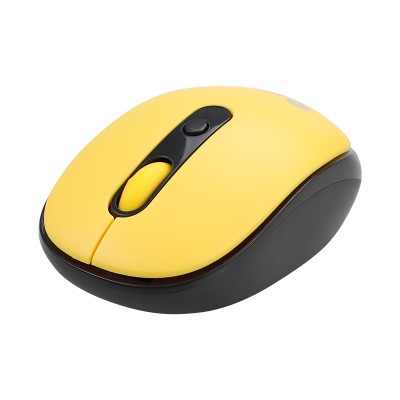 Mouse óptico inalámbrico Teros TE5075Y, color Negro / Amarillo, 1600 dpi, receptor USB