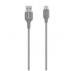Cable USB Teros TE-70211W, Tipo A - Tipo C, 3A, 60W Max, GRIS