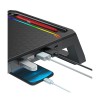 Stand Para Monitor Teros RGB Multiproposito, 4 Puertos USB