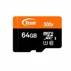 Memoria MICROSDHX 64GB CL.10 + ADAP. UHS-I  Team Group (TUSDX64GUHS03)