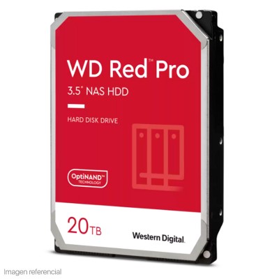 Disco duro Western Digital Red Pro NAS, WD201KFGX, 20TB, SATA, 7200rpm, 3.5", 512MB