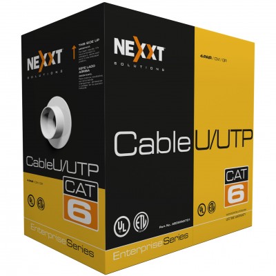 Cable UTP Nexxt Solutions Cat6 en Bobina tipo CM - Azul, 23AWG, 305m