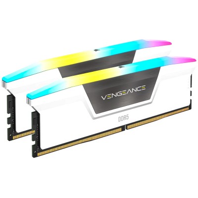 Kit de Memoria Corsair Vengeance RGB de 32 GB (2 x 16 GB), DDR5 DRAM, 5200 MHz, C40, Blanco