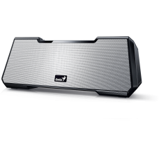 Parlante inalámbrico portátil Genius MT-20, Plateado, 15W, Bluetooth, 3.5mm, recargable.