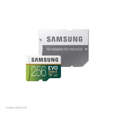 Memoria Samsung MicroSDXC EVO, 256GB, UHS-I, Grado 3, Clase 10, con Adaptador SD.