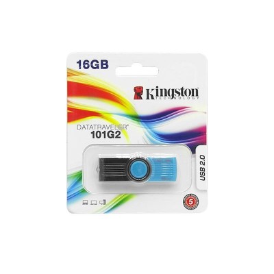 Memoria USB Flash Kingston DataTraveler 101G2, 16GB, USB 2.0, Azul.