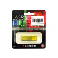 Memoria USB Flash Kingston DataTraveler SE3, 16GB, USB 2.0, Amarillo, colgador.