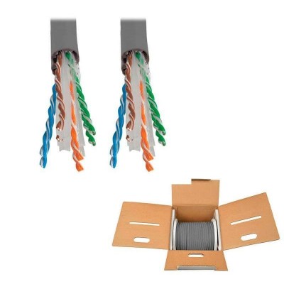Cable UTP en rollo Tripp-Lite N222-01K-GY, CAT6, Gigabit, 4 pares, 24 AWG, Azul, PVC.