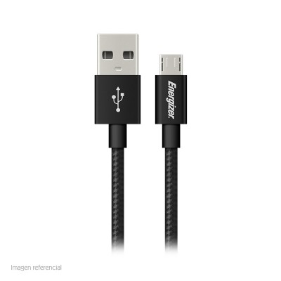 Cable Metalico Energizer HighTech, USB a micro-USB, para carga y transferencia de datos.