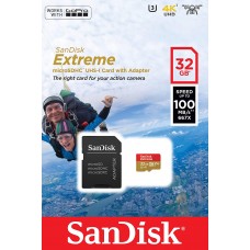 Memoria Sandisk Extreme Microsdhc 32gb Cl 10, U3 Up To 100 Mb/s