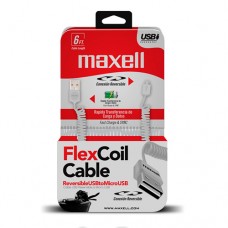 Cable Maxell 347400 Flexcoil 1.82mt Usb A Microusb Musb-333 Wht