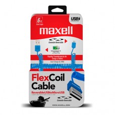 Cable Maxell 347401 Flexcoil 1.82mt Usb A Microusb Musb-333 Blu