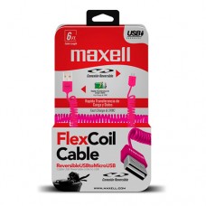 Cable Maxell 347402 Flexcoil 1.82mt Usb A Microusb Musb-333 Pink