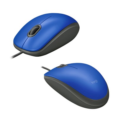 Mouse óptico Logitech M110, 1000 dpi, USB, Blue, con Scroll.